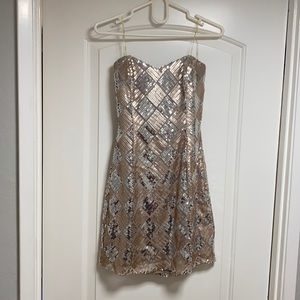 Strapless sequin dress